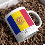 Personalised Andorra flag mug – gift presentation on paper packing