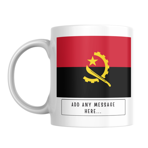 Personalised Angola flag mug – front view