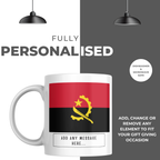 Personalised Angola flag mug – personalisation and care information