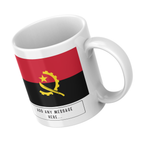 Personalised Angola flag mug – angled view