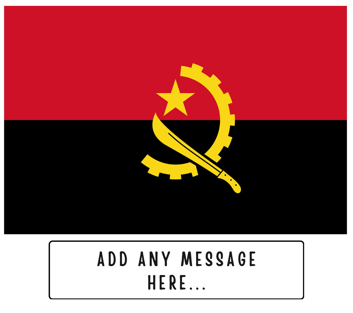 Personalised Angola flag mug – flat source artwork with space for a personalised message