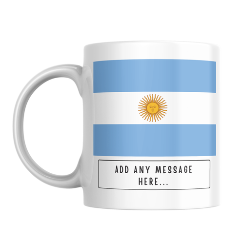 Personalised Argentina flag mug – front view
