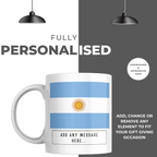 Personalised Argentina flag mug – personalisation and care information
