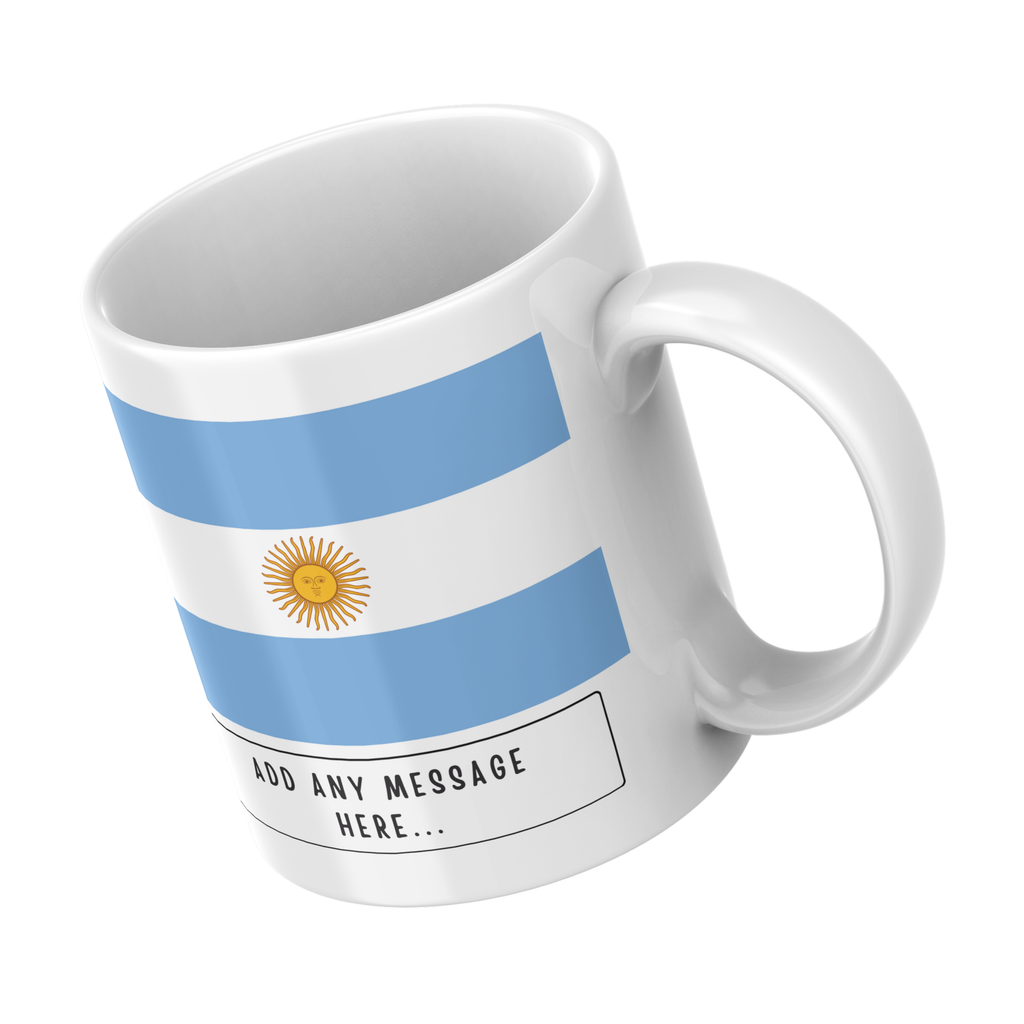 Personalised Argentina flag mug – angled view