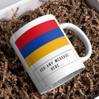 Personalised Armenia flag mug – gift presentation on paper packing