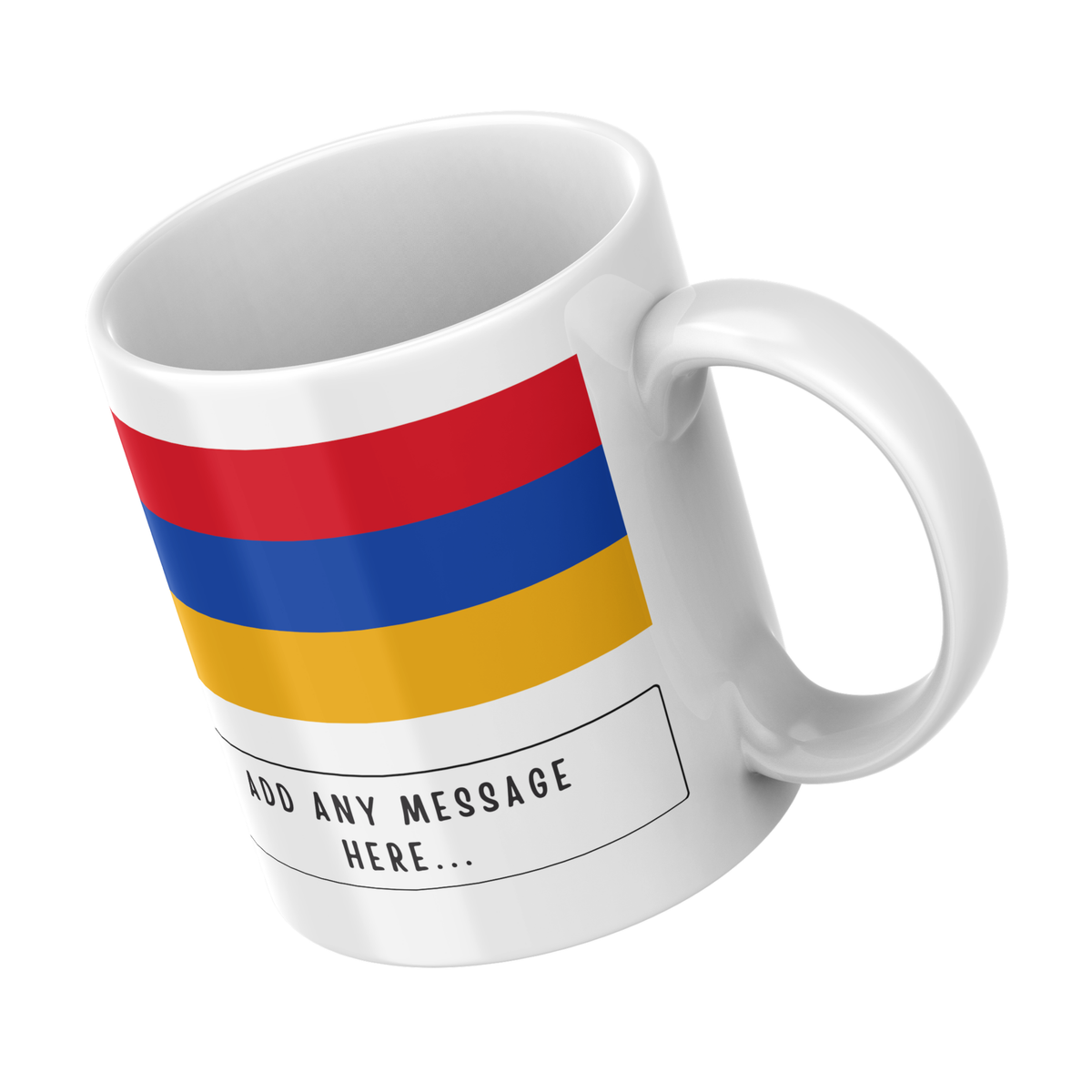 Personalised Armenia flag mug – angled view