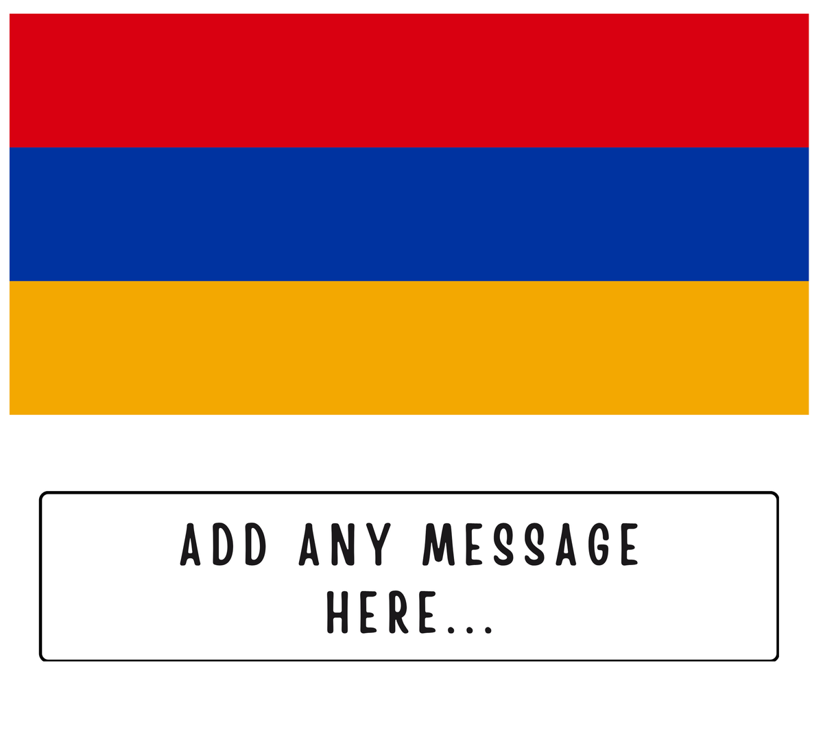 Personalised Armenia flag mug – flat source artwork with space for a personalised message