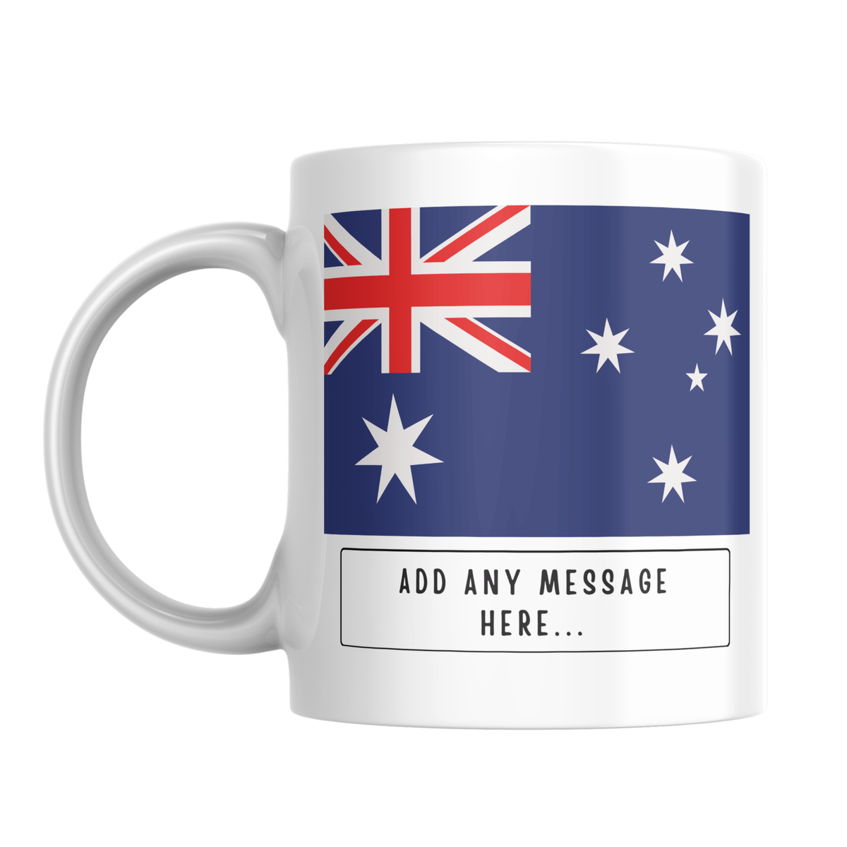 Personalised Australia flag mug – front view