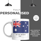 Personalised Australia flag mug – personalisation and care information