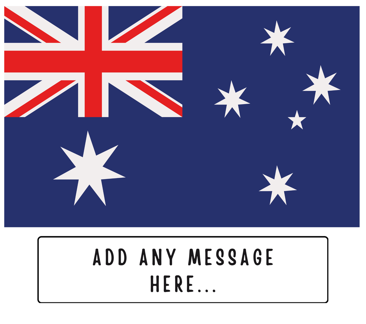 Personalised Australia flag mug – flat source artwork with space for a personalised message