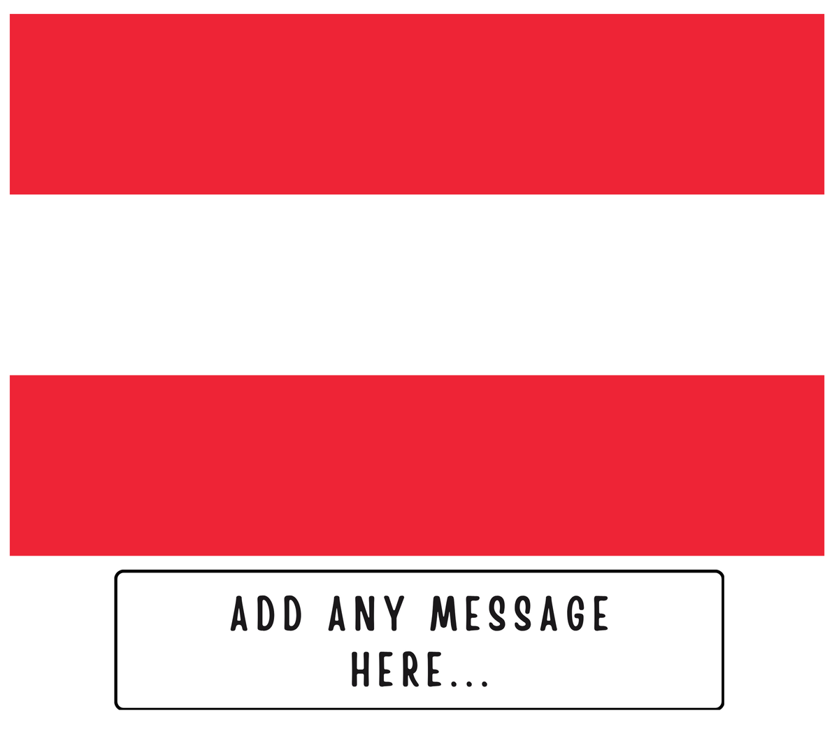 Personalised Austria flag mug – flat source artwork with space for a personalised message
