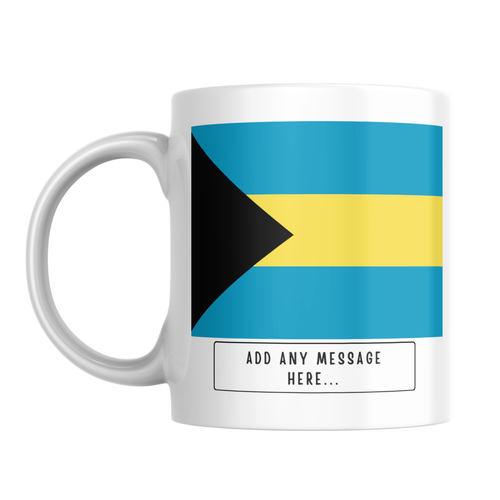 Personalised Bahamas flag mug – front view