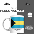 Personalised Bahamas flag mug – personalisation and care information