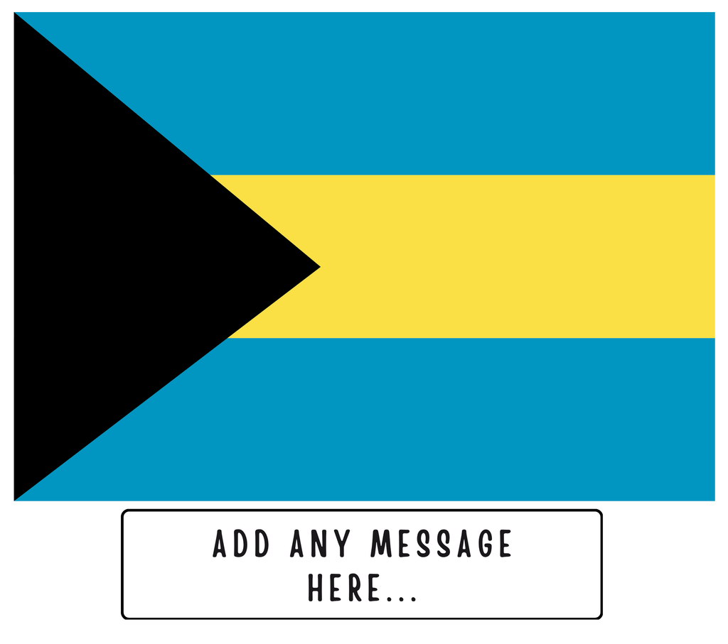 Personalised Bahamas flag mug – flat source artwork with space for a personalised message