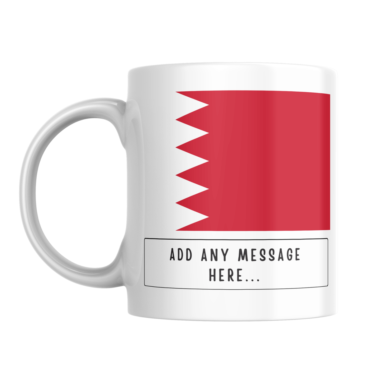 Personalised Bahrain flag mug – front view
