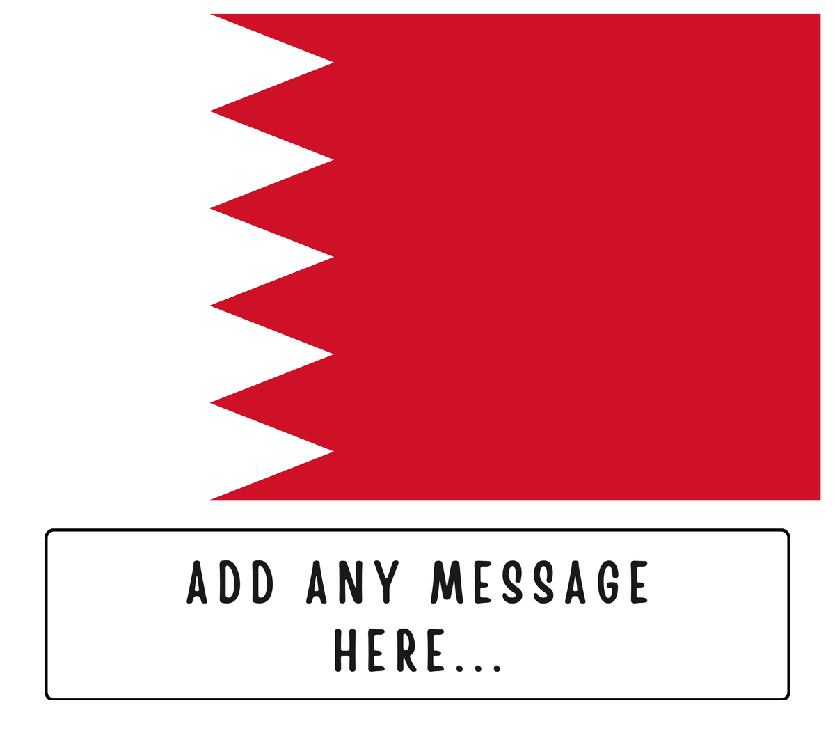 Personalised Bahrain flag mug – flat source artwork with space for a personalised message