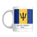 Personalised Barbados flag mug – front view