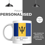 Personalised Barbados flag mug – personalisation and care information
