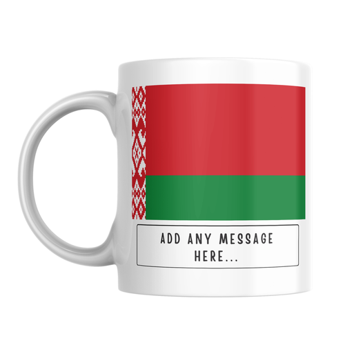 Personalised Belarus flag mug – front view