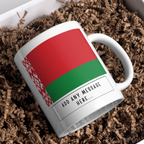 Personalised Belarus flag mug – gift presentation on paper packing