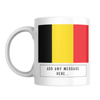 Personalised Belgium flag mug – front view