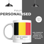 Personalised Belgium flag mug – personalisation and care information