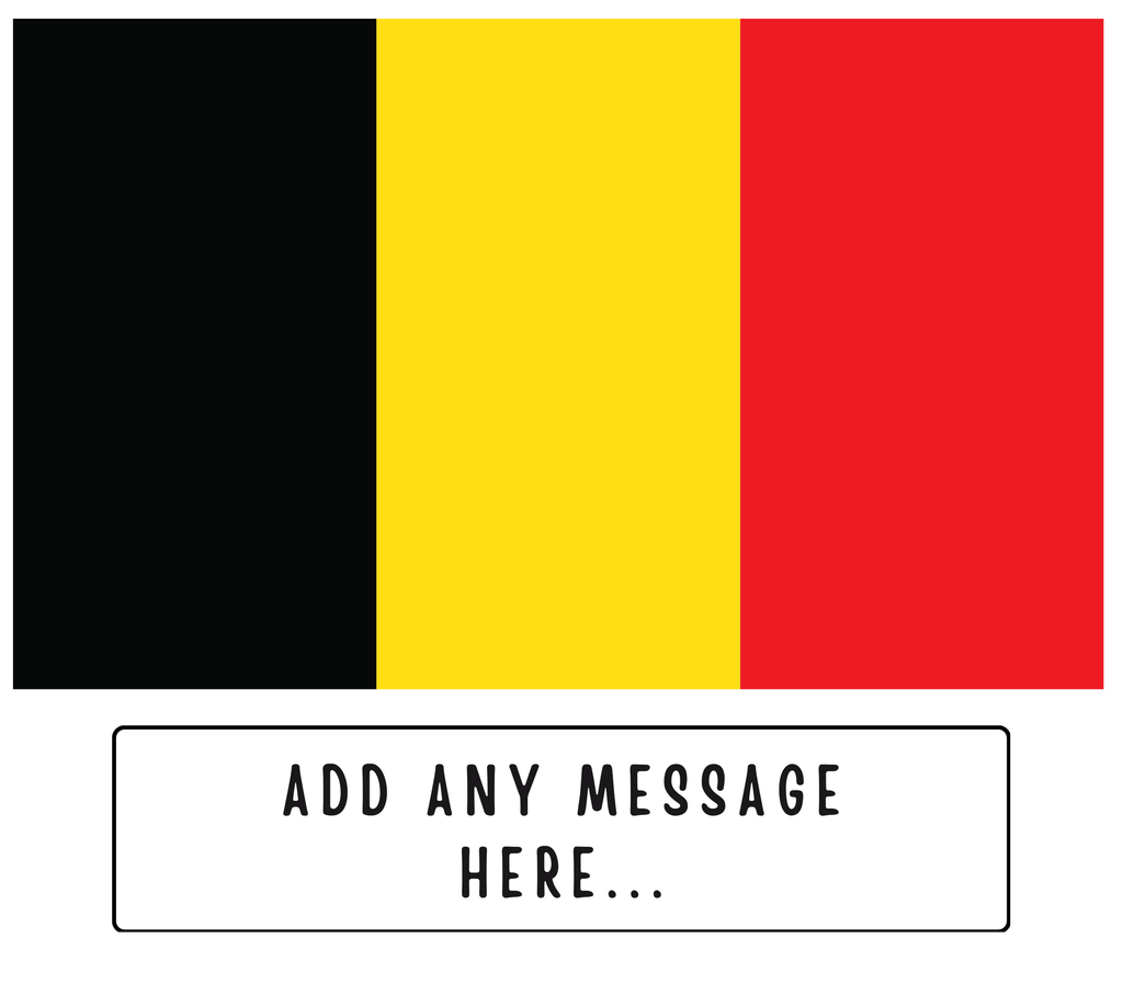 Personalised Belgium flag mug – flat source artwork with space for a personalised message