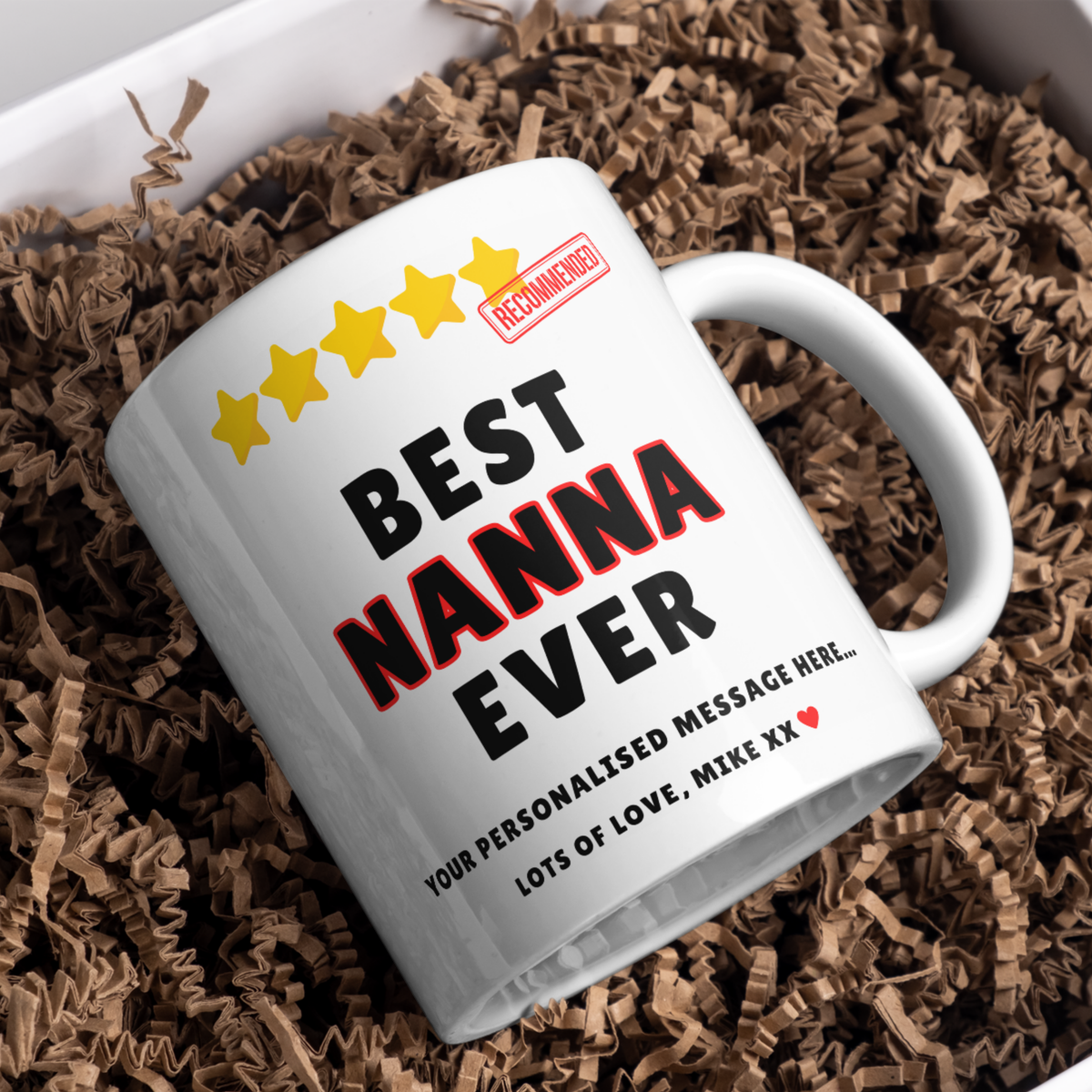 Best Nanna Ever Mug – gift presentation on paper packing