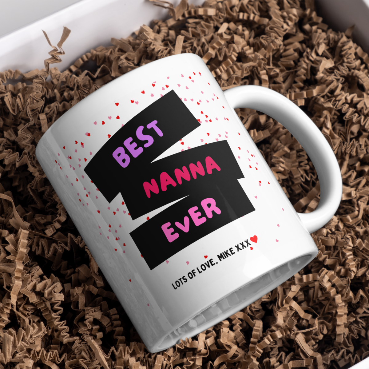 Best Nanna Ever Mug – gift presentation on paper packing