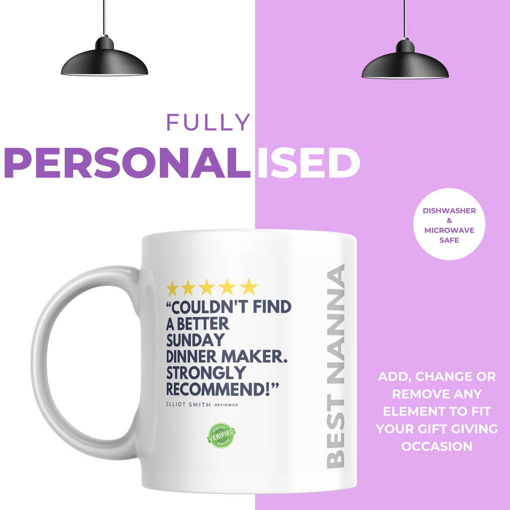 Best Nanna Sunday Dinner Mug – personalisation information