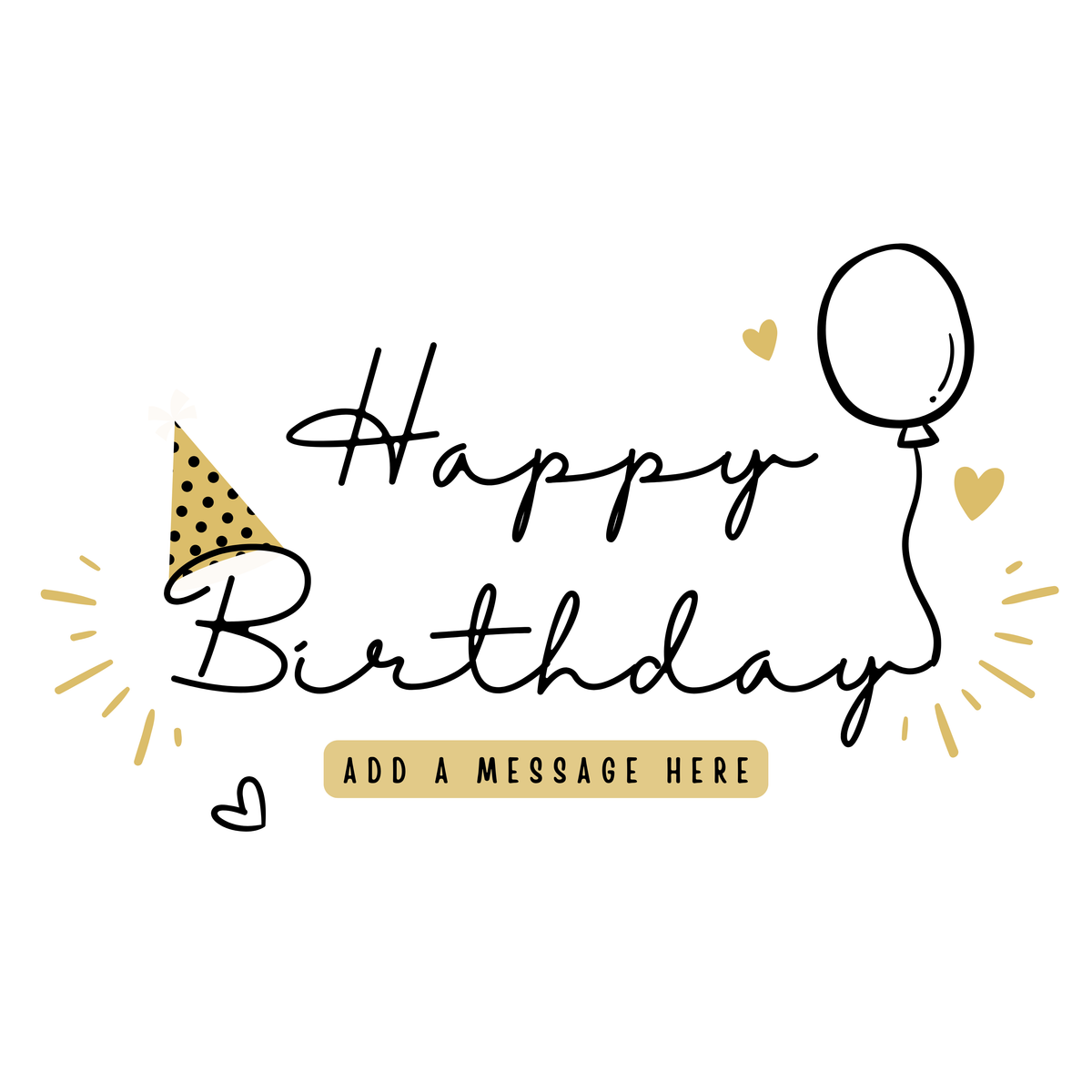 Birthday Balloon Script Mug – original flat artwork