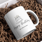 Birthday Cake Mug – gift presentation on paper packing