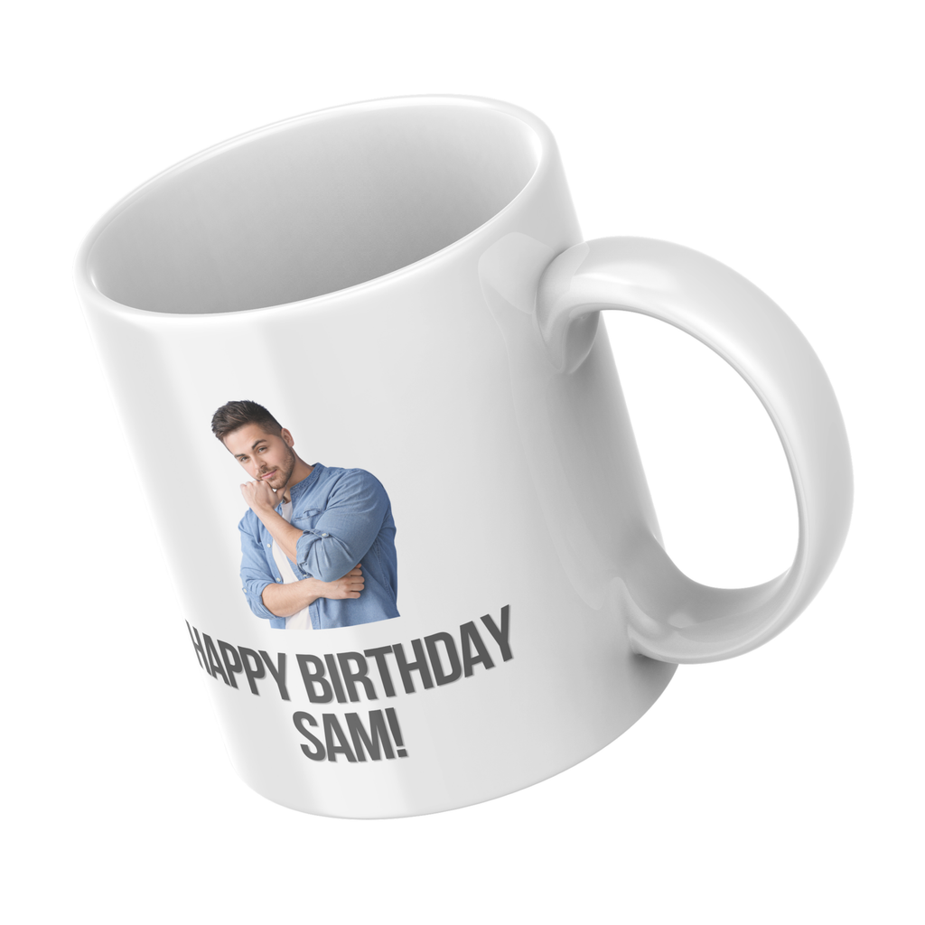 Birthday Portrait Mug – angled view