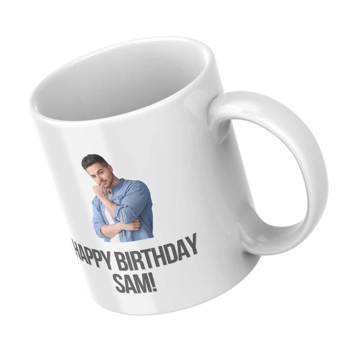Birthday Portrait Mug – angled view