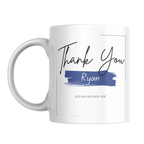 Blue Brushstroke Thank You Mug – front view