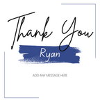 Blue Brushstroke Thank You Mug – original flat artwork