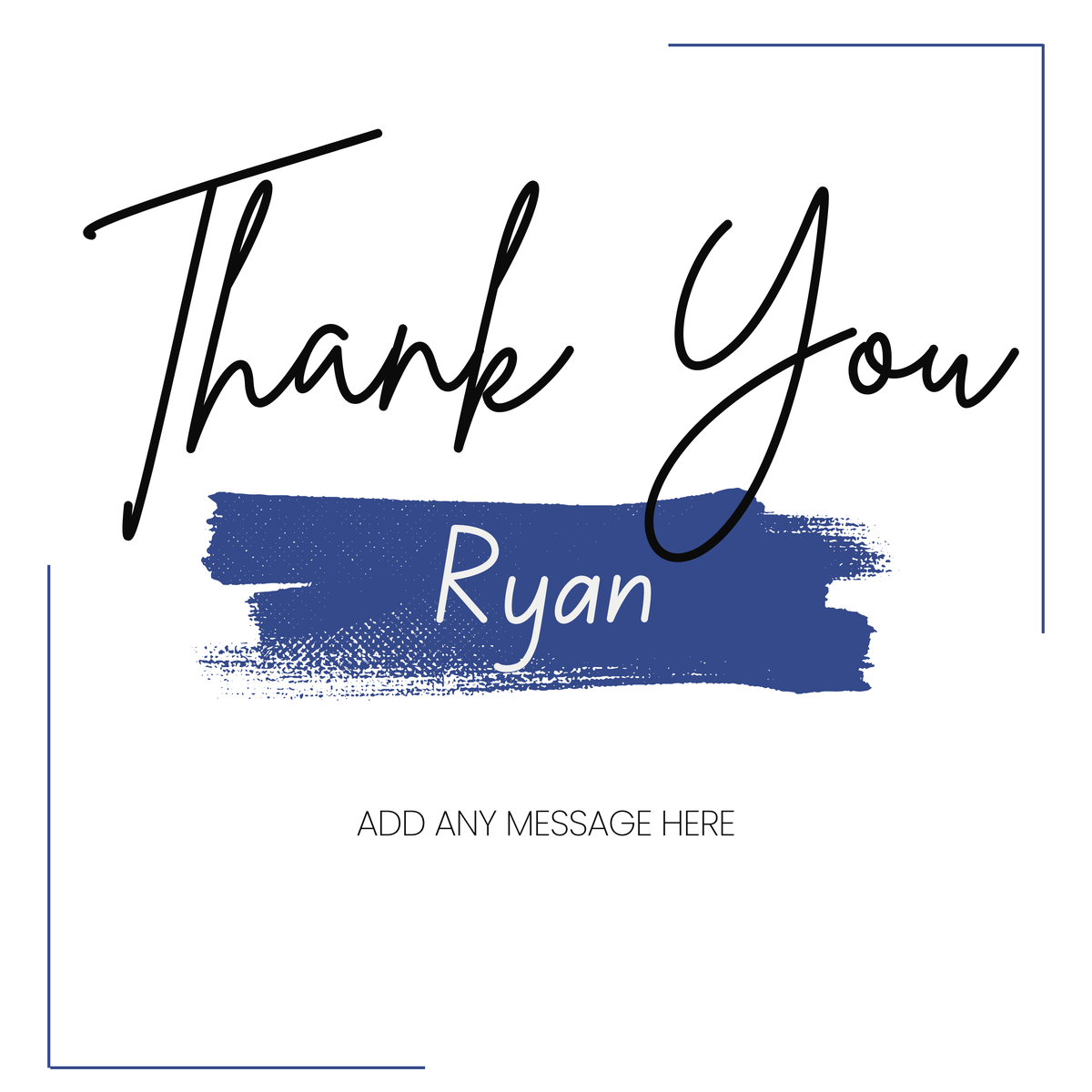 Blue Brushstroke Thank You Mug – original flat artwork