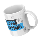 Blue Grunge Birthday Mug – angled view