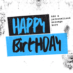 Blue Grunge Birthday Mug – original flat artwork
