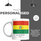 Personalised Bolivia flag mug – personalisation and care information