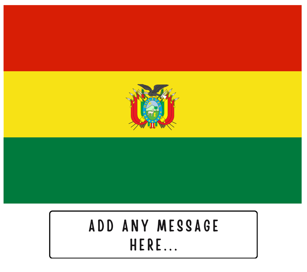 Personalised Bolivia flag mug – flat source artwork with space for a personalised message