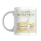 Books and Plant Happy Retirement Mug – front view