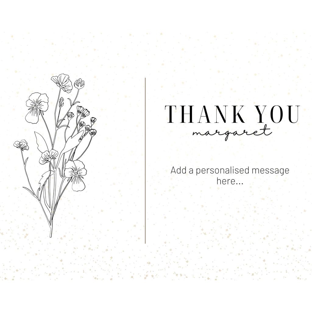 Botanical Thank You Name Mug – original flat artwork