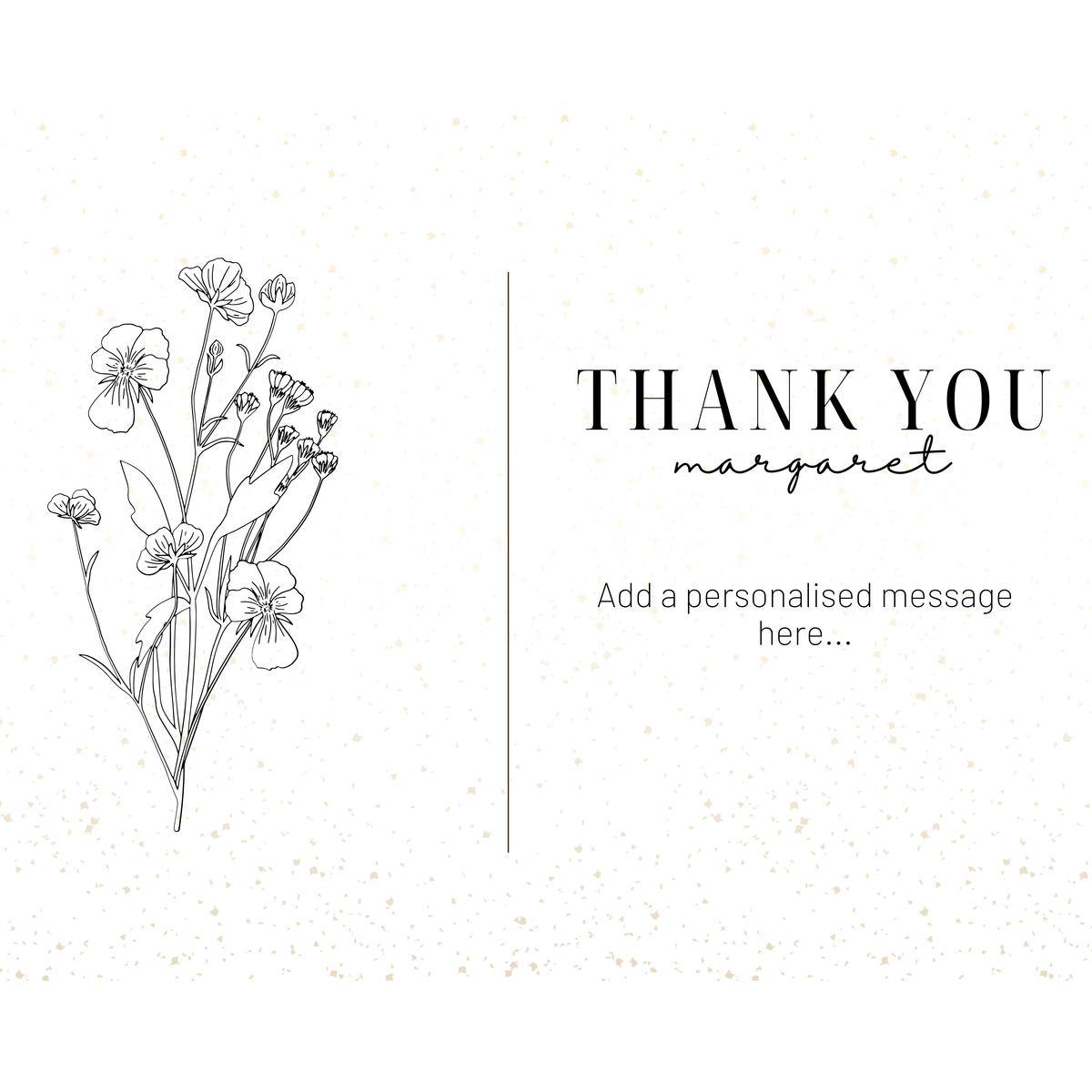 Botanical Thank You Name Mug – original flat artwork