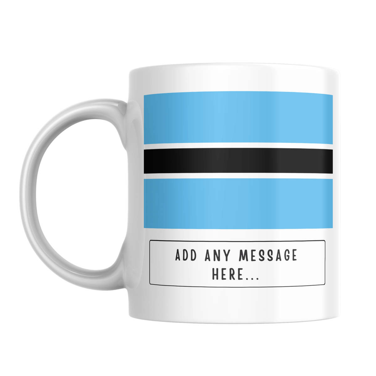 Personalised Botswana flag mug – front view