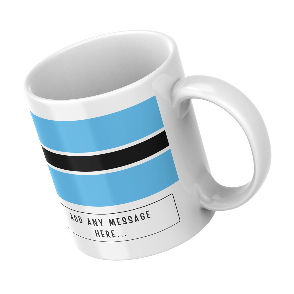 Personalised Botswana flag mug – angled view