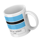 Personalised Botswana flag mug – angled view