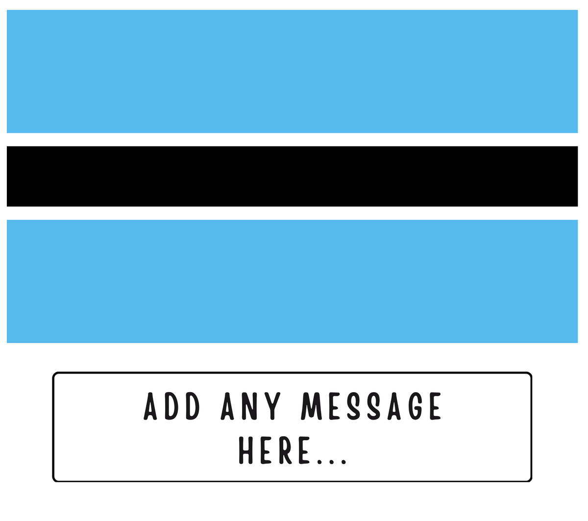 Personalised Botswana flag mug – flat source artwork with space for a personalised message