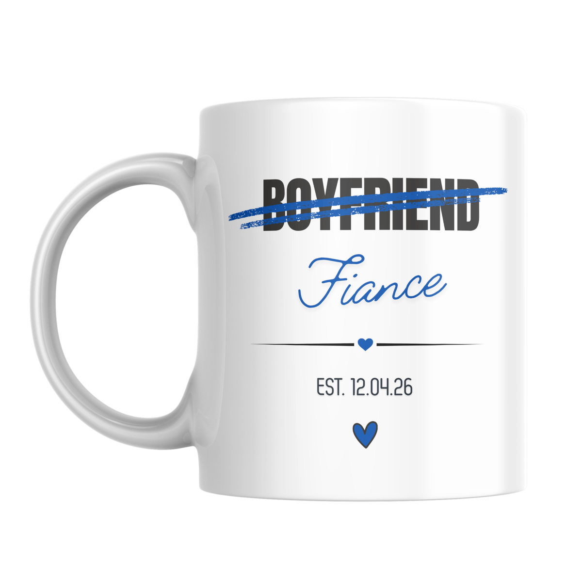 Boyfriend to Fiancé Engagement Mug – front view