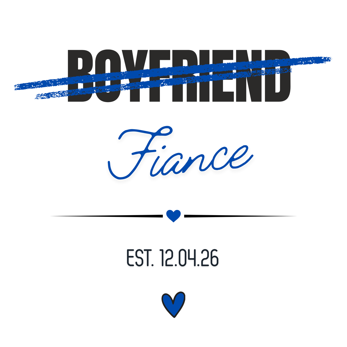 Boyfriend to Fiancé Engagement Mug – original flat artwork